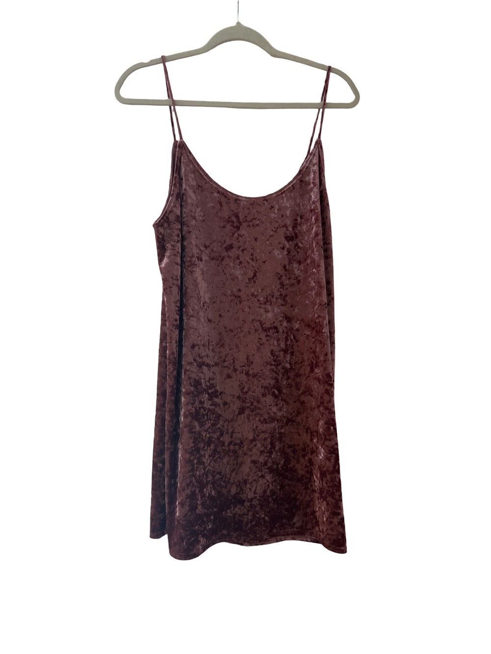 Forever 21 Y2K Crushed Velvet Cami Mini Slip Dress Pink Mauve Medium Whimsigoth